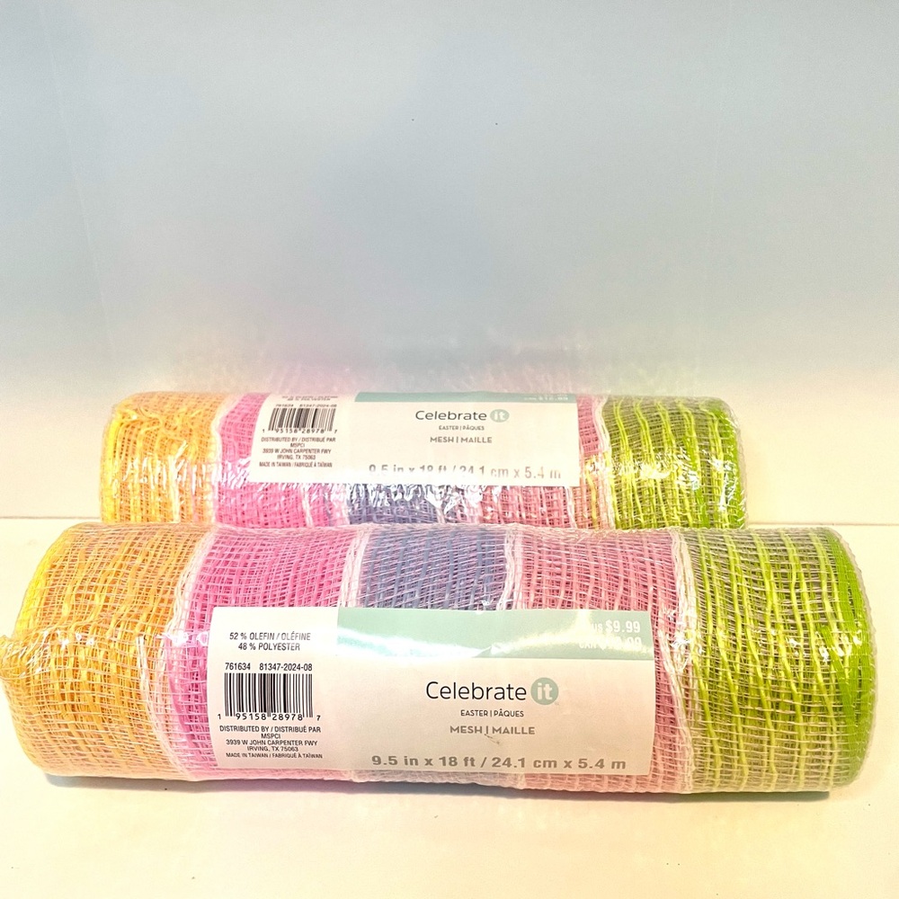 Wreath Mesh Multicolor, Arts & Crafts, table decor, Pastel Mesh, Easter Wreath